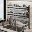gun-gray kitchen sink dish organizer