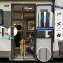 RV magnetic screen door with automatic closing